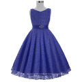 Grace Karin sem mangas V-Neck Lace Flower Girl Princess Pageant Navy Blue Dress 2 ~ 12Years CL008938-8